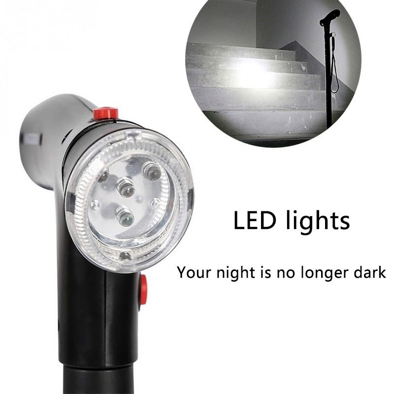 Ergonomic Adjustable Walking Cane with LED Light for Nighttime Safety