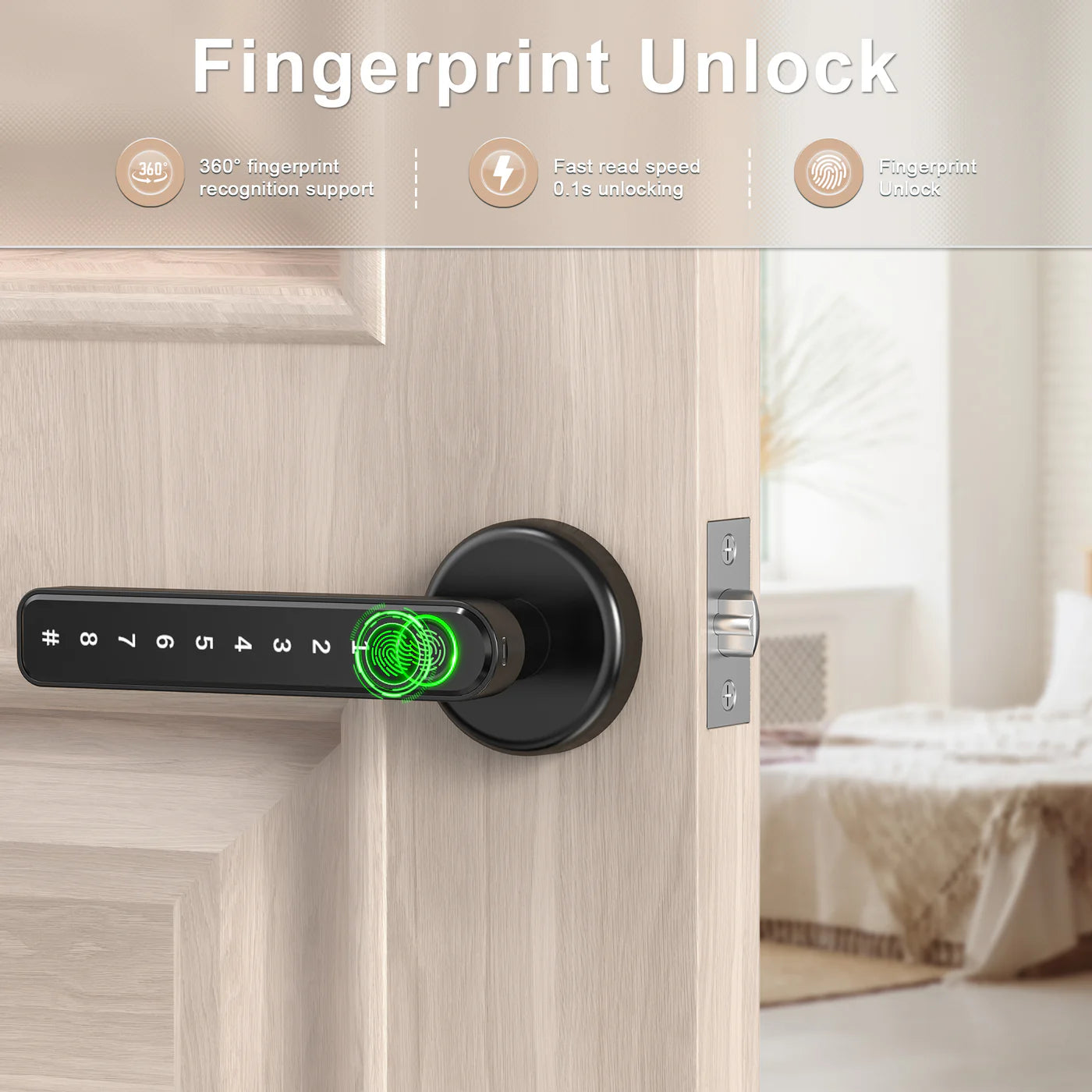 Fingerprint Door Lock with Keypad Keyless Entry Smart Lock